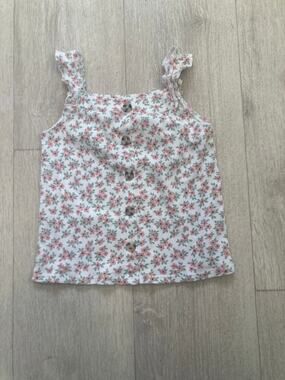 Little Lass Summer Floral Girls Top, Size 6X